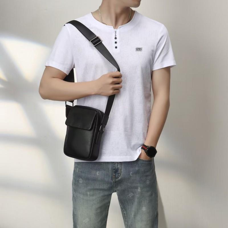 Men's Top Layer Cowhide Casual Fashionable Single Shoulder Crossbody Bag Classic Versatile Small Hand-held Men