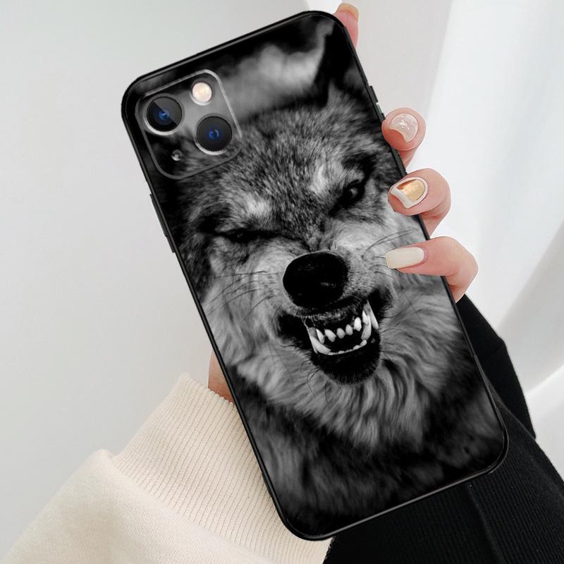 Animal Wolf Howling Phone Case For iPhone 17 Pro Max 14 13 12 11 15 16 Pro Max mini 15 16 Plus 16e 17 Air Cover