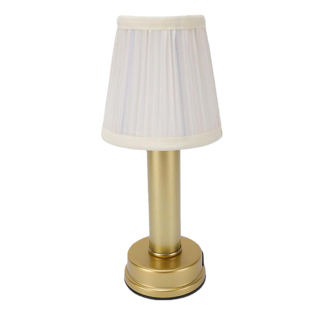 Mini Cordless Table Lamp Dimmable Battery Operated LED Touch Table Lamp with Fabric Shade for Bedroom Living Room