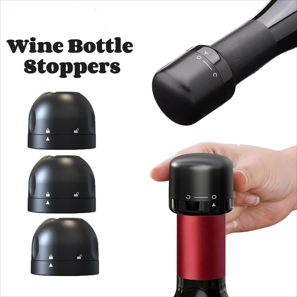 5Pcs Wine Bottle Stoppers Vacuum Sealed Cap Champagne Bottle Stopper Reusable Leak-proof Storage for Wine Plug Barware Tools