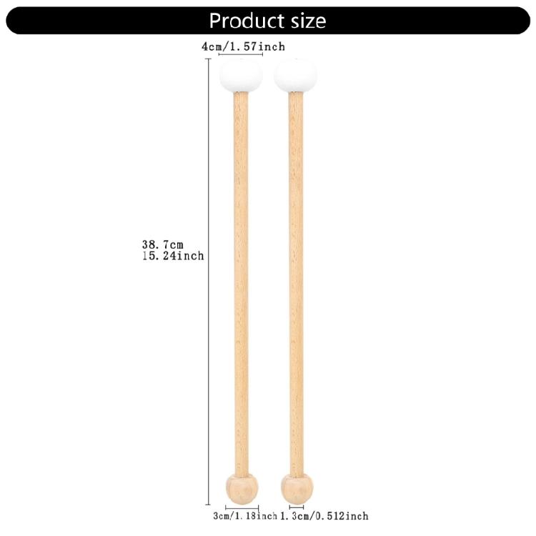 Double Side Drumsticks Ergonomic Handle Drum Sticks Wood and Felt Texture Suitable for Stage Performances and Practice