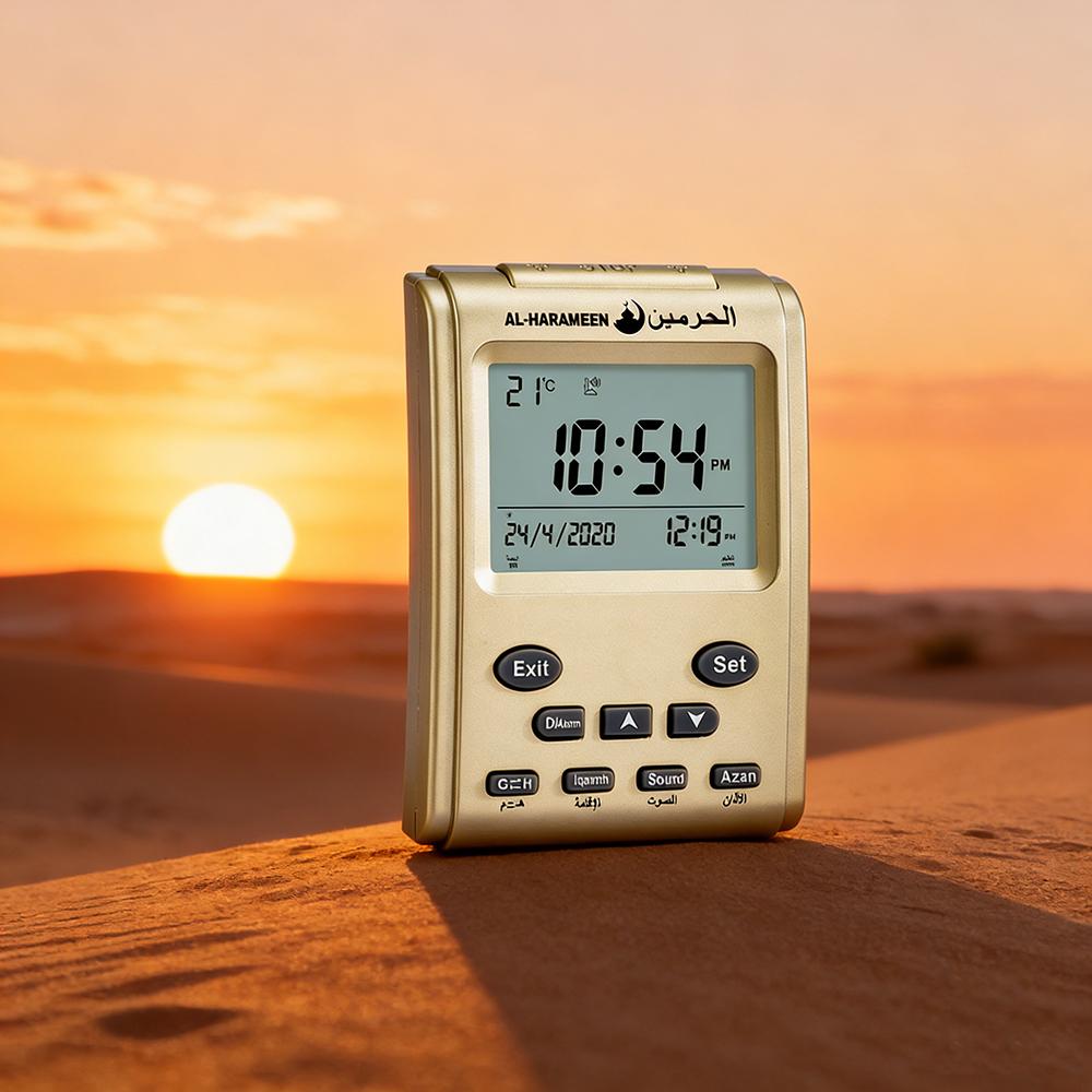 Simple Alarm Muslim Prayer Time Reminder Digital Alarm with Temperature/Date Display Portable Ramadan Gift for Islamic Worship