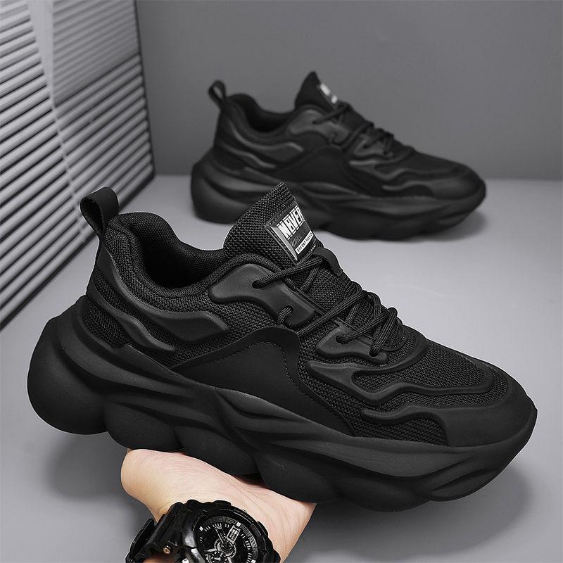Fashion Breathable Sports Shoes for Men Thick Platform Cushioned Insole Without Leather Miked Colour Running Jogging Man Casual Sneaker