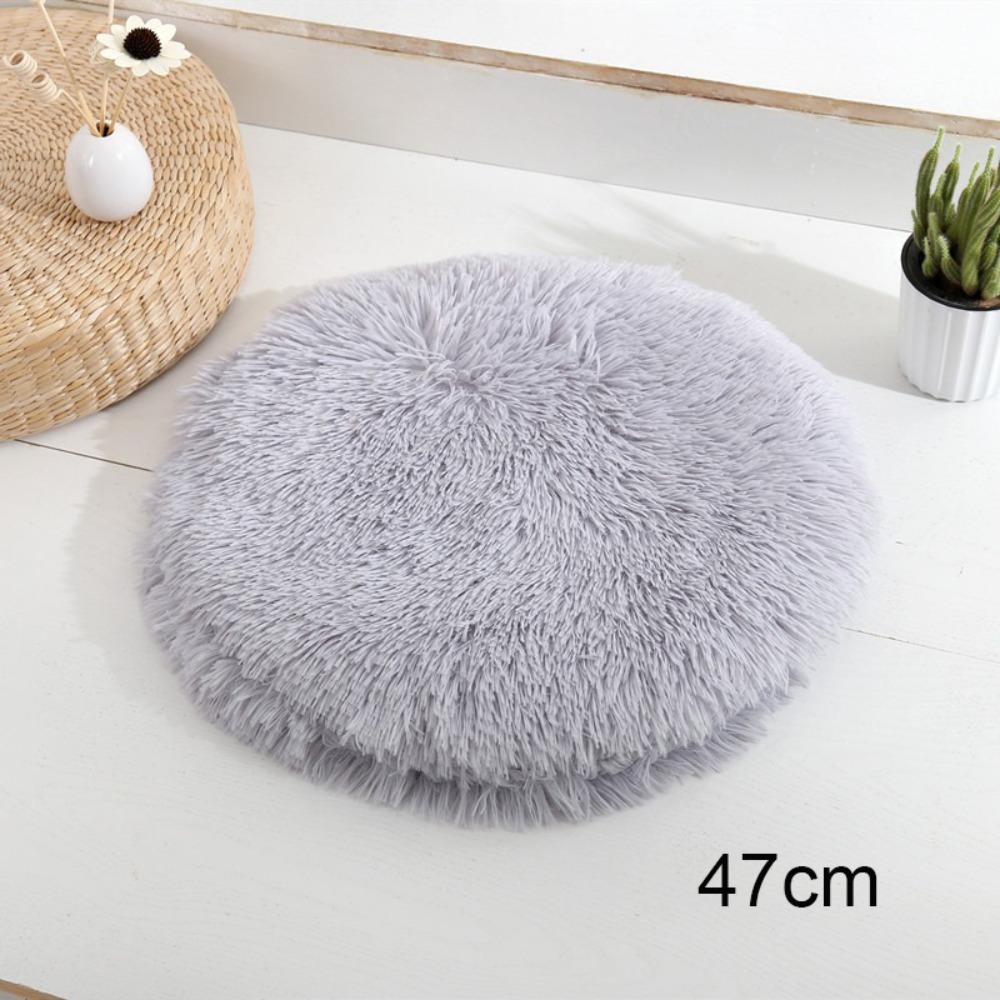 Creative Soft Fleece Cat Mat Solid Color Round Shape Dog Bed Comfortable Cat Nest All Seasons