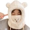 Cute Cartoon Bear Ear Hat Winter Warm Fleece Plush Scarf Hats with Mask Thick Lamb Cap Skullies Beanies Hats for Women Girls