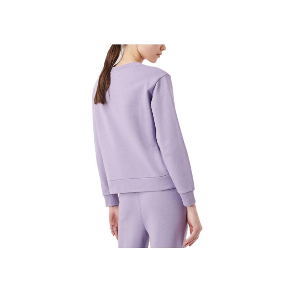 Emporio Armani FW22 Letter Logo Embroidered Solid Color Crew Neck Long Sleeve Sweatshirt Women Sweatshirt Purple 6L2M7D-2J49Z-0831