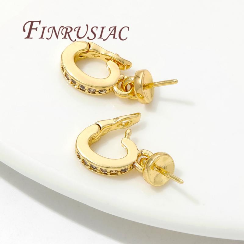 18K Gold Plated Charms Pendants Clasps with Pearl Pendant Mounting,Connectors For Jewelry,DIY Necklace Accessories