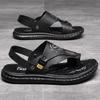 Fashion New Arrival Slippers Summer Mens Leather Flats Classic Roman Sandals Outdoor Beach Rubber Flip Flops Man Water Trekking Sandals
