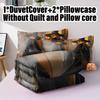 3pcs Christmas Duvet Cover Set without Core Quilt Cover with 2 PillowcasesSoft and Machine Washable Halloween Themed Bedding