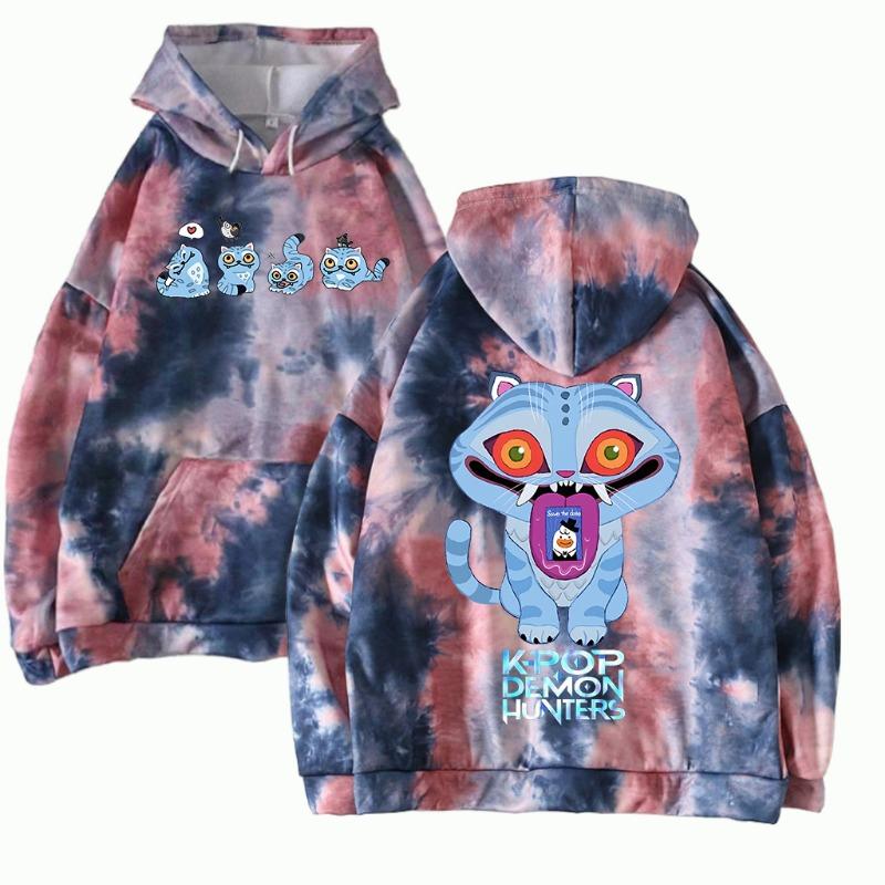 Anime Kpop Cazador de Demonios Moda Sudadera con Capucha para Mujer Sudadera Anime Harajuku Jersey Tops para Niños Ropa de Calle