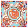 POBING Luxury Brand Scarf Woman Carriage Print NecKerchief Silk Foulard Large Shawls Stoles Square Head Scarves Wraps 130CM