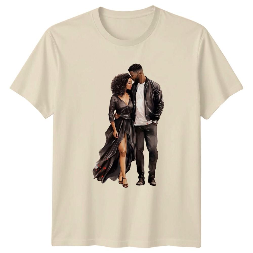 RoUnisextic Couple Illustration Unisex TShirt Graphic Tee