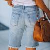 European Summer Tassel Ripped Skinny Cropped Jeans - Women's Mid-Waist Fashion