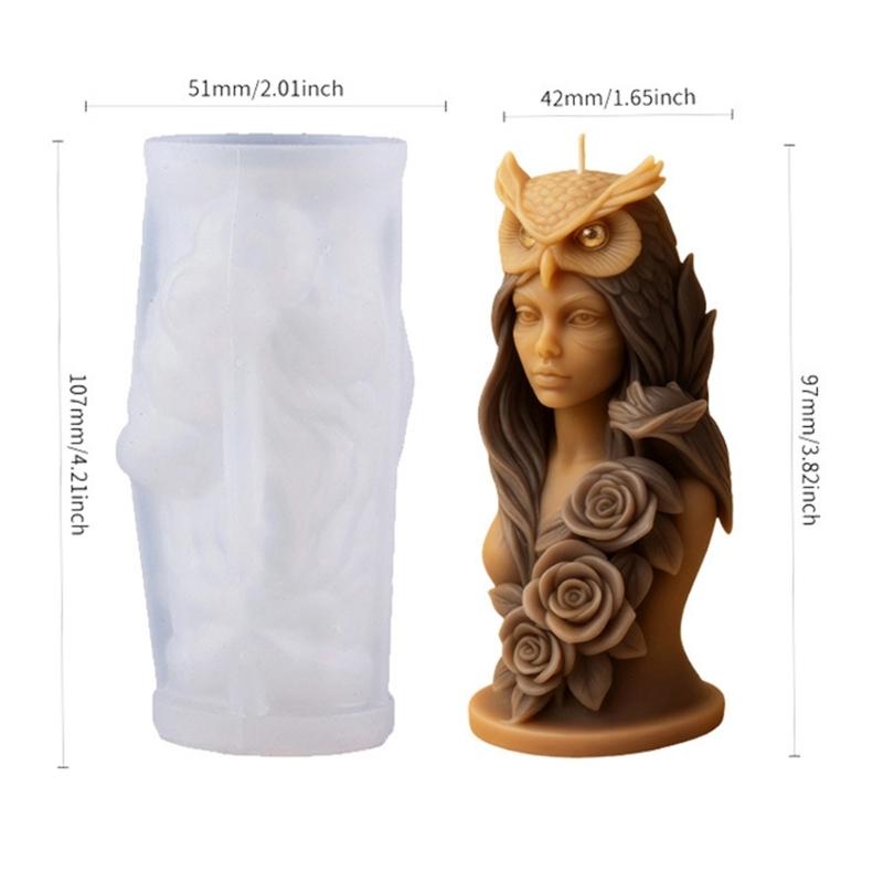 Sturdy Silicone Candle Mould Featuring Owl Girl Designs for Festival Home Decoration and Craft Projects