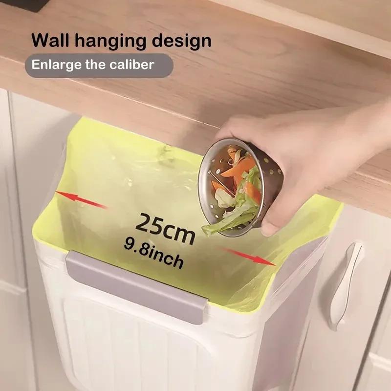 Kitchen & Bathroom Hanging Garbage Bin Foldable Thick-Walled Large Diameter Home Sturdy Design