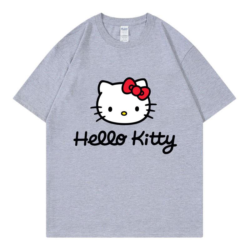 

Hello Kitty Cartoon Anime Women Tshirt Summer Short Sleeve 100 Cotton Unisex Tee Shirts Tops 2025 New Fashion Couple Clothing S