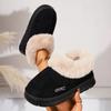 Anti-slip Thick Plush Snow Boots Women Faux Suede Platform Fur Winter Boots Woman Slip On Warm Cotton Padded Shoes Female