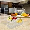 3 Tier Fruit Basket Bowl Holder Large Capacity Multipurpose Metal Mesh Fruits Stand for Bread