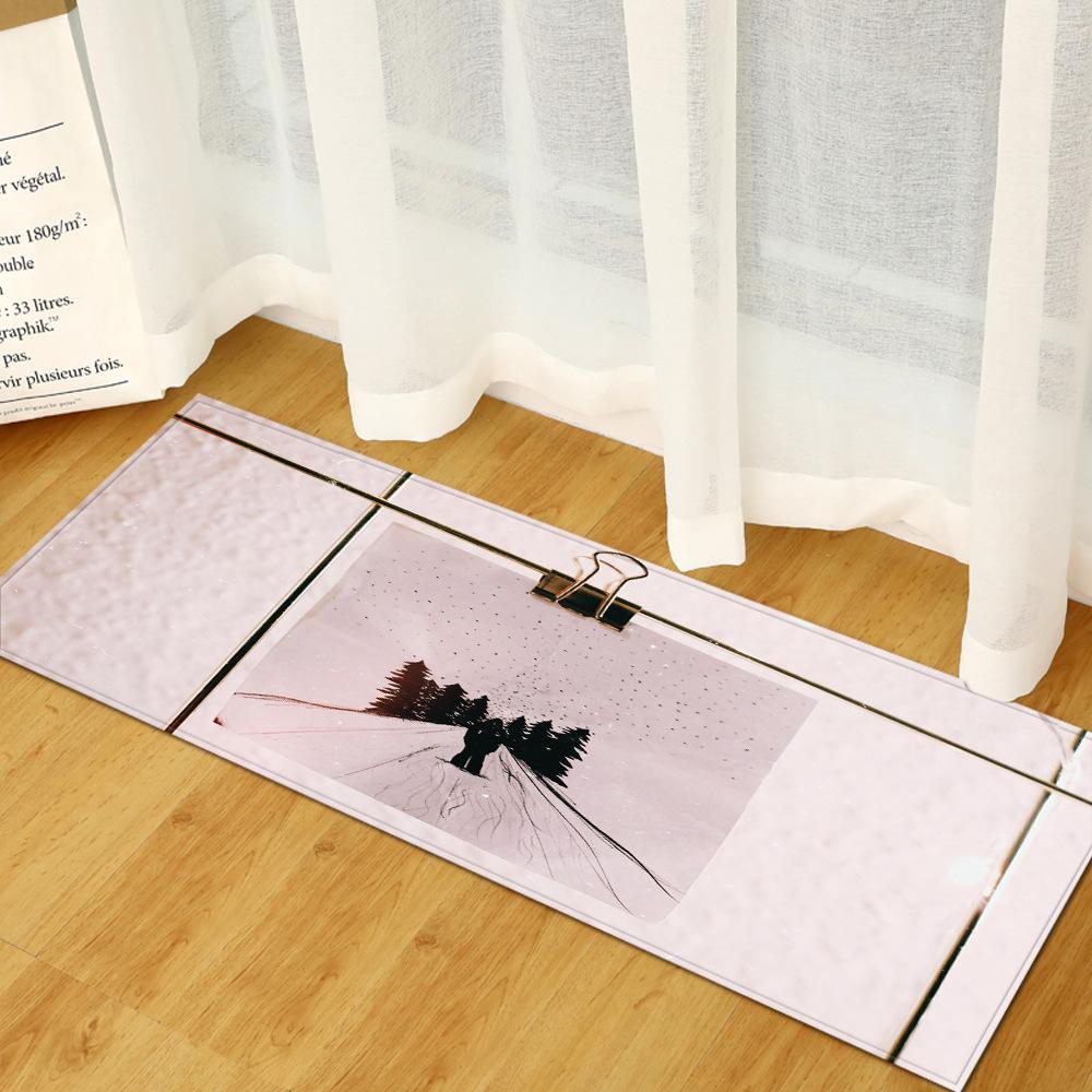 3D Three-Dimensional Door Mat Kitchen Dirt-Resistant Long Bathroom Floor Mat Bedroom Living Room Non-Slip Carpet Floor Mat