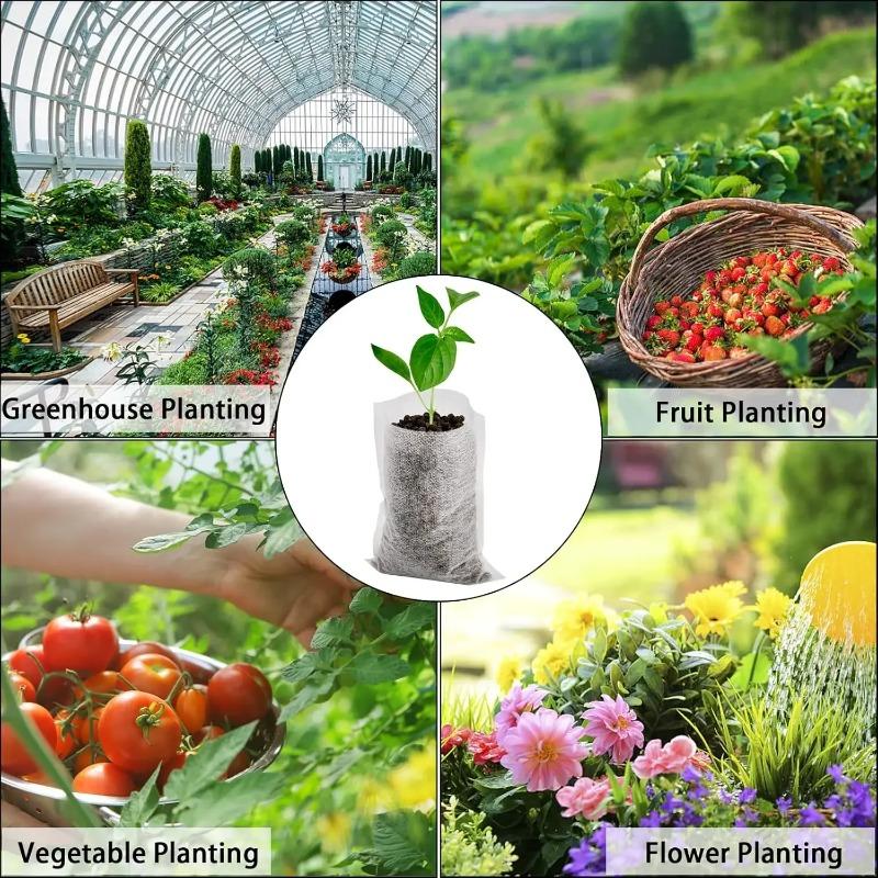 Biodegradable Non-woven Nursery Grow Bags, Breathable Planting Pockets, Eco Fabric Planter Bags for Flower Vegetable Seedling Cultivation