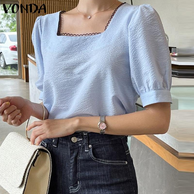 

VONDA Летние женские цветные топы с квадратным вырезом