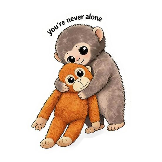 10 Sheets Funny Monkey Hugging Plush Toy Stickers Quirky Vinyl Decals for Laptops Water Bottles Luggage Skateboards Waterproof DIY Crafts