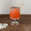 Vintage Sunflower Embossed High-Footed Glass Cup