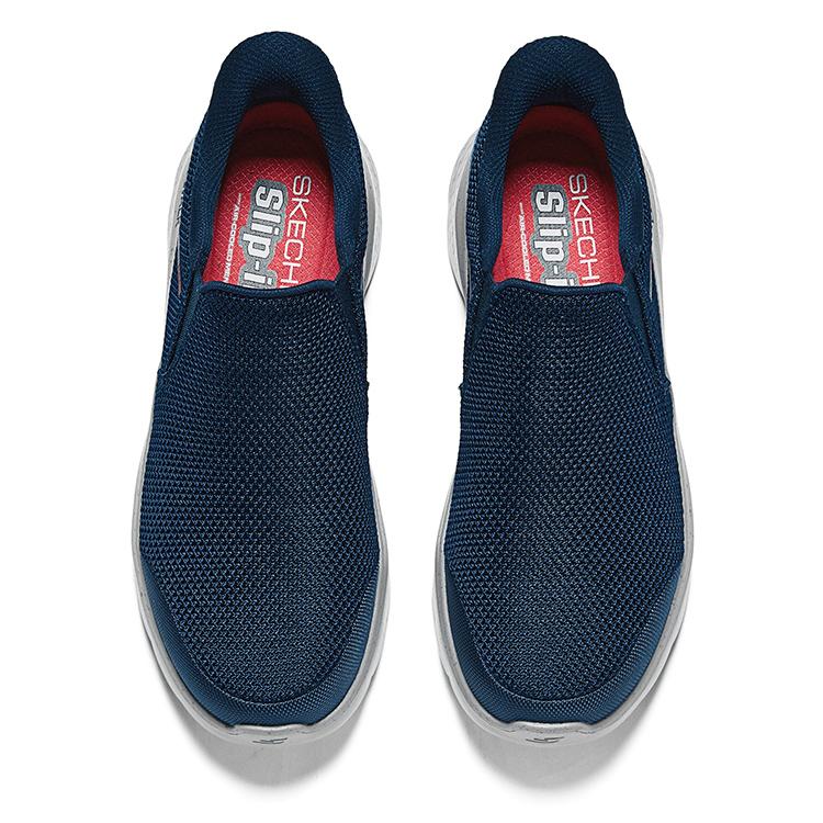 Skechers Zapatos sin cordones Suela gruesa Elástico suave Cómodos Zapatos para caminar Amortiguadores Resistentes al desgaste Bajos Casual Zapatillas para hombre 216333-NVY