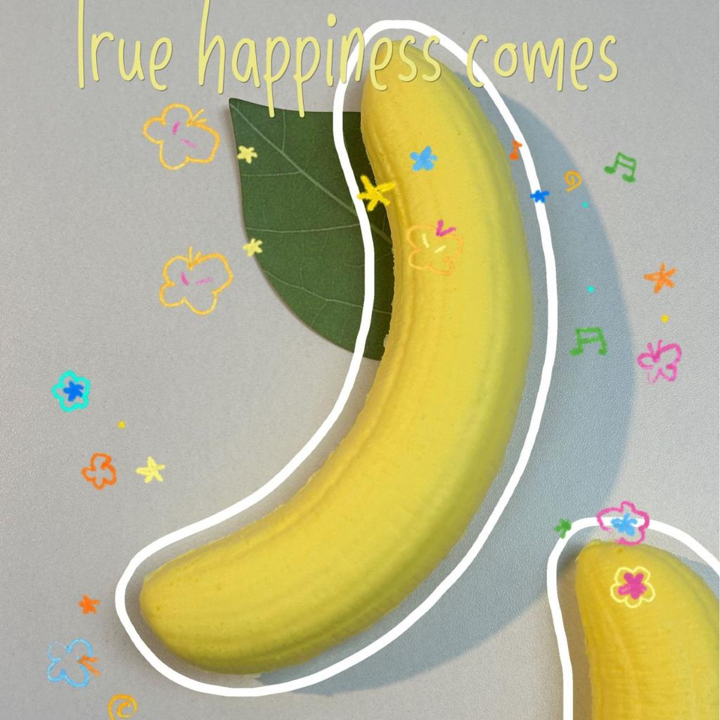 Kawaii Soft Squishy Yellow Banana Toy Slow Rising Rebound Squeeze Anti-Stress Hand Relaxation Gift Toy