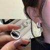 925 Sterling Silver Asymmetric Hoop Earrings for Women Girls Gold Silver Color Party Jewelry Gifts