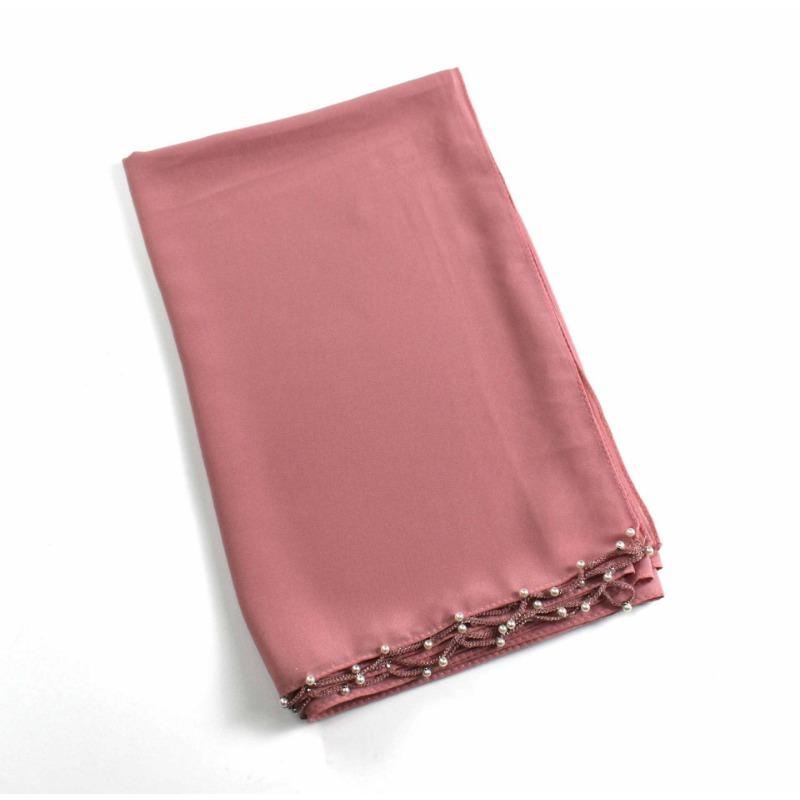 Long Chiffon Wave Edge Beaded Shawl For African Women