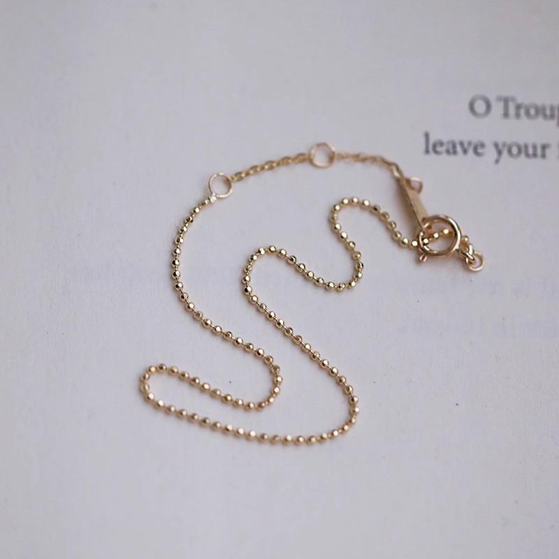 925 Sterling Silver Trendy Plated 14K Gold Bracelets Exquisite Beads Link Chain Adjustable Bracelet For Women Jewelry