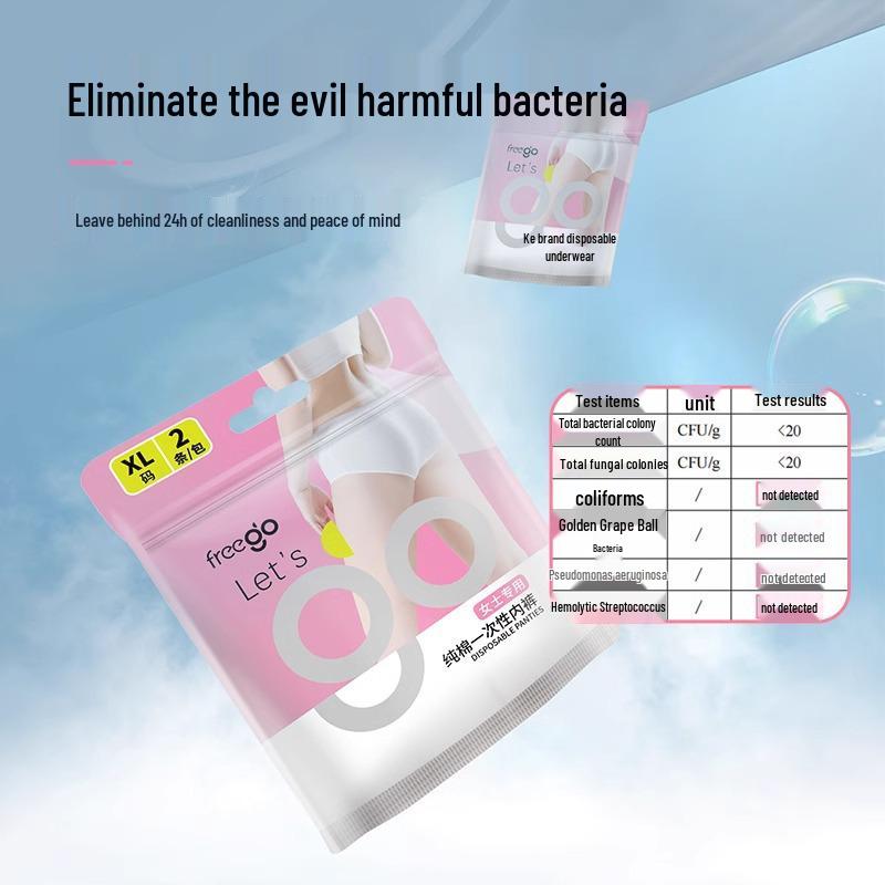 Freego Women's Disposable Pure Cotton Underwear - Two-Pack, In Stock