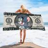Vintage Dollar Print Beach Towel Beach Quick Drying Bath Towel Microfiber Beach Towel Seaside