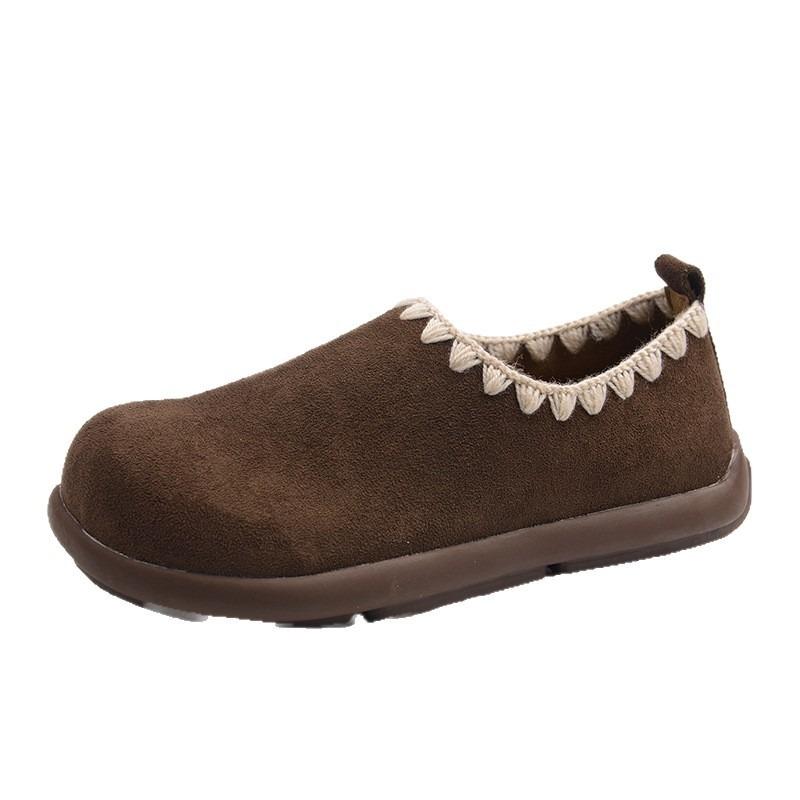 Retro Embroidery Thick-soled Women's Early Autumn New Outer Wear One Pedal Casual Versatile Bag Head Half Slippers