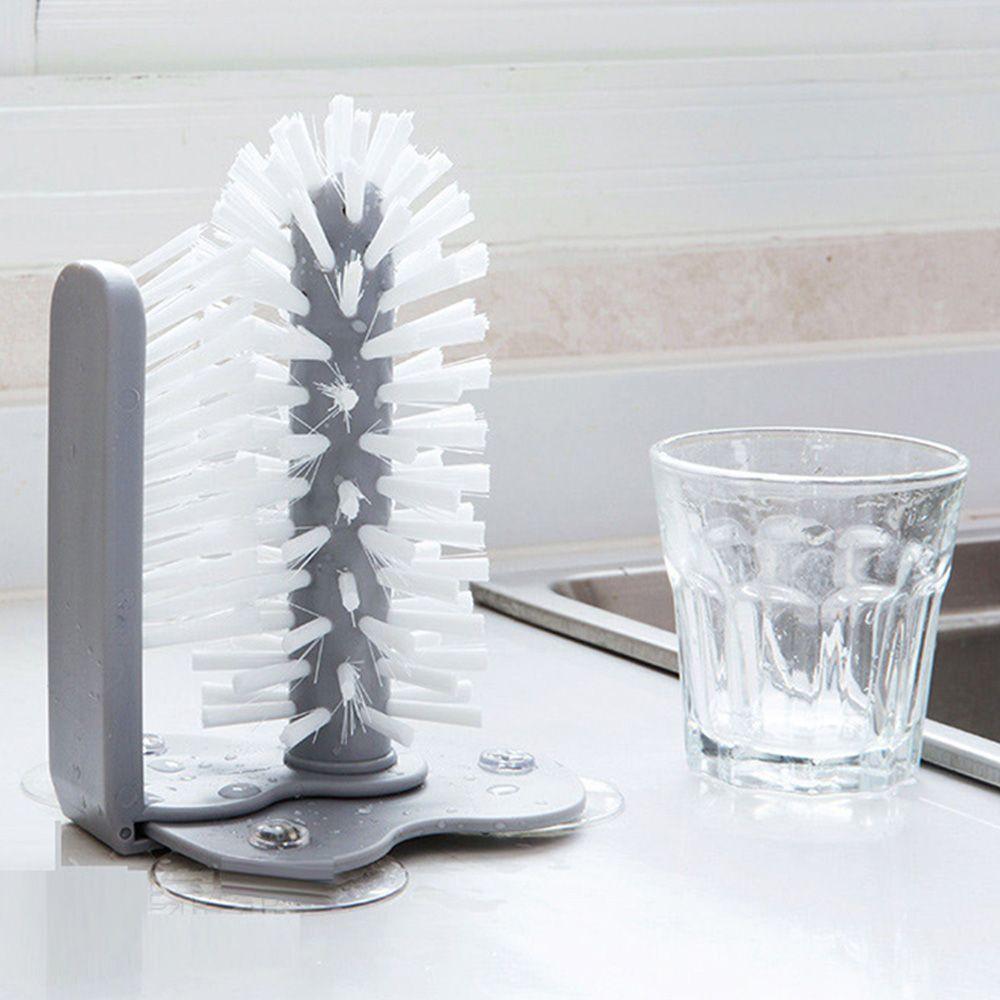 Detachable Sucker Cup Brush 2 In 1 Water Bottles Cleaner Durable Cup Scrubber  Wine Glass
