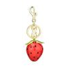 Fashion Strawberry Bag Charm Keyring Accessory Metal Key Pendant Alloy Texture Perfect for Decorating Purse and Backpack