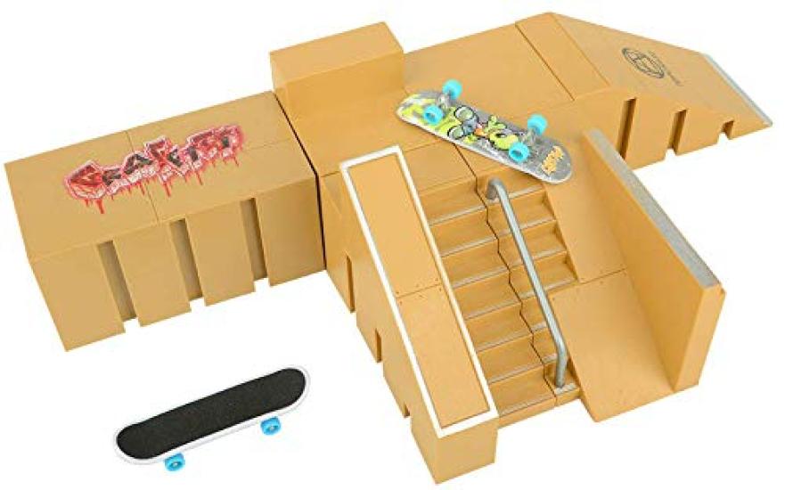 HC fan Finger Skate Skate Park Kit 5 Parts C Red it arrange sections fingerboards [Make cool, freely] Rails, banks, ramps, steers, curves, rampage,