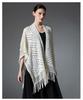 Hot-Selling Knit Shawl: Spring Summer Autumn, Hollow Design, Tassel Trim, Solid Color, Lightweight for European & American Styles.