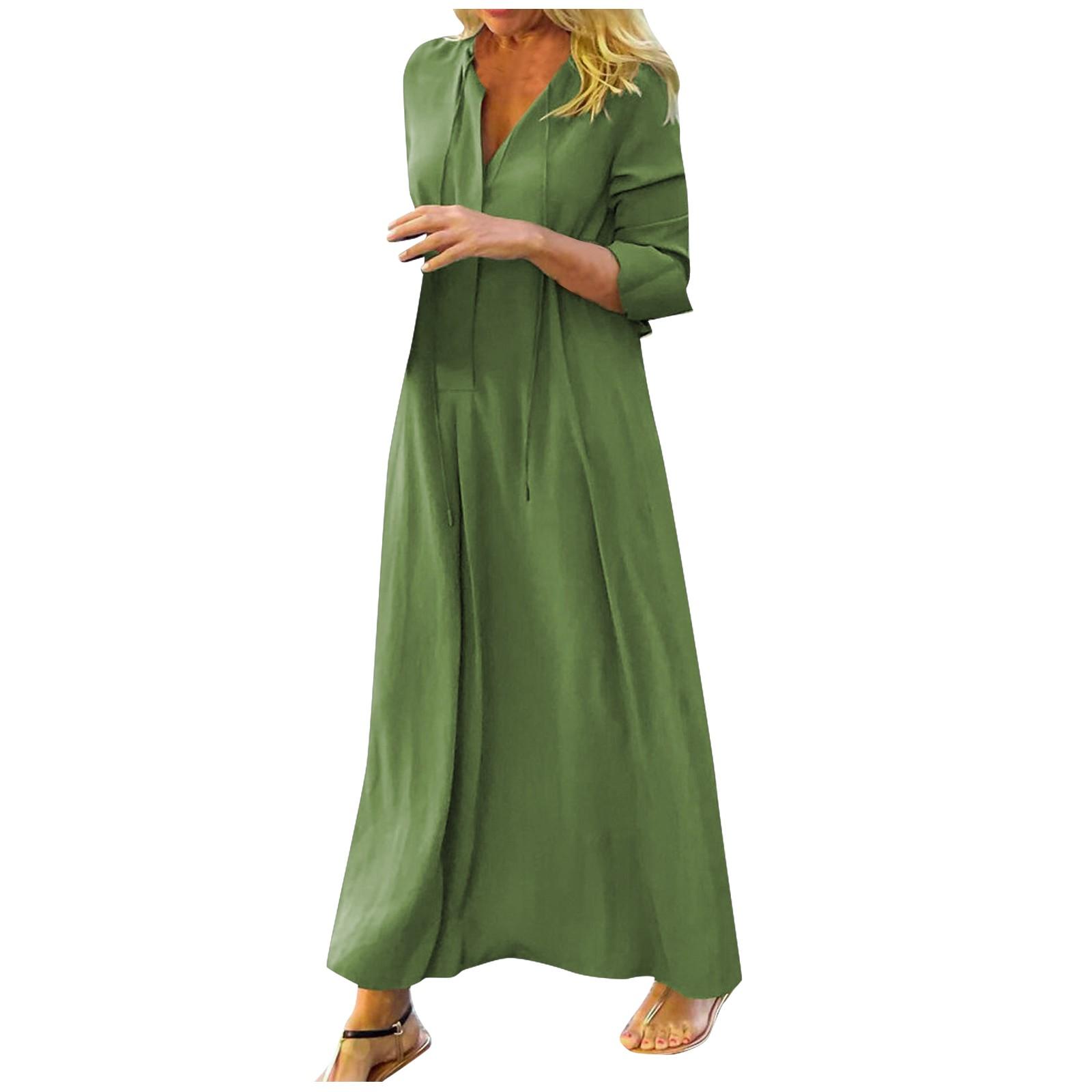 Женское модное французское платье с v-образным вырезом — фото 6