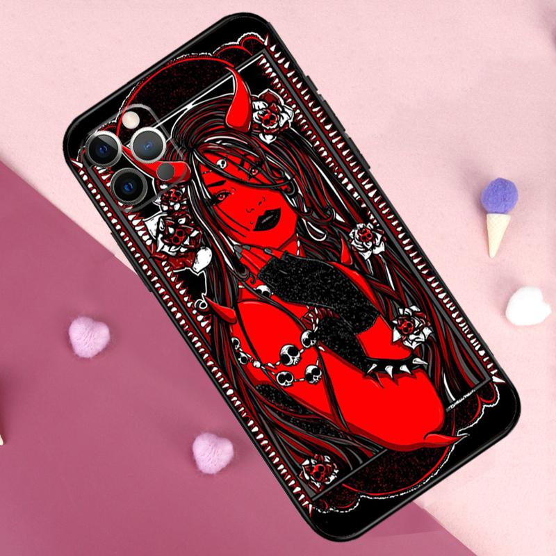 Devil Woman Phone Case For iPhone 17 Pro Max 11 14 15 16 Pro Max Plus 12 13 Mini 17 Air 16e Back Cover