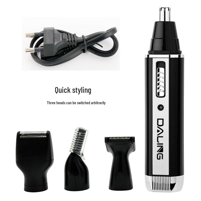 Barbeador Elétrico Multifuncional Masculino 7003: Aparador de Nariz e Cabelo 4 em 1 Recarregável por USB, Cortador, Aparador de Sobrancelhas.