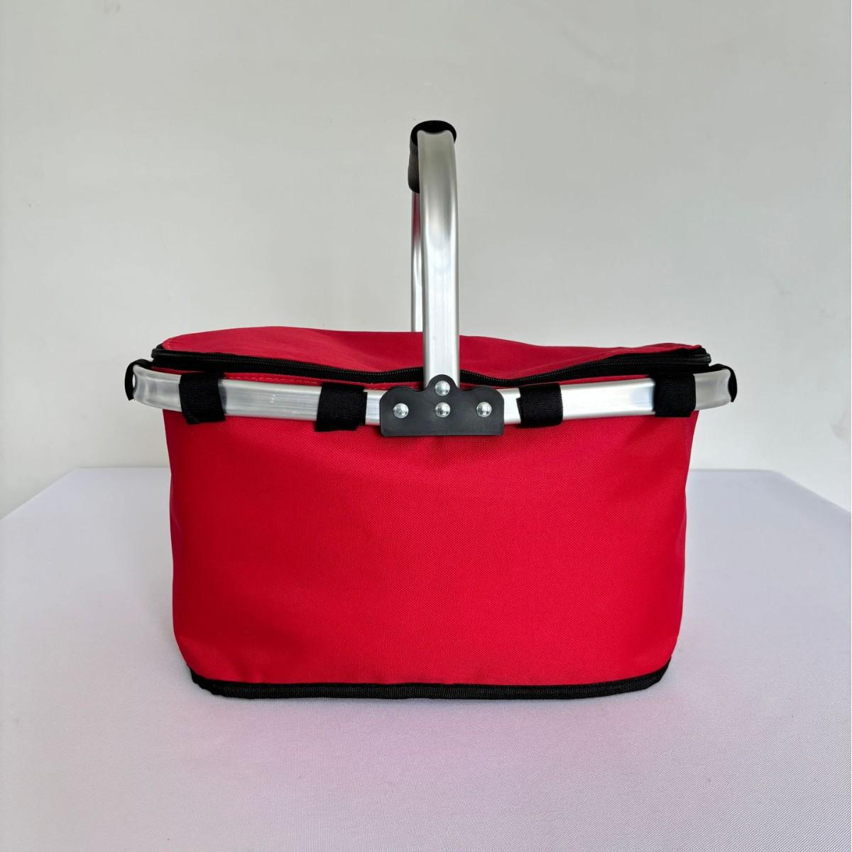 

Large Capacity Handheld Insulated Picnic Basket – Solid Color Oxford Cloth 42*27*23 cm