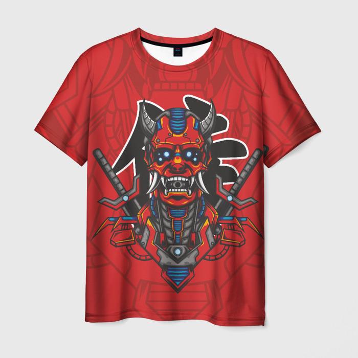 Newest Demon Samurai Mask Sakura 3D Print T shirts For Men/Women Crew Neck Short sleeve Top Fashion Oversized Punk Style T shirt