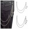 Metal Alloy Skull Waist Chain Multi-layer Jeans Chain Fashion Multi-layer Key Chains  For Women Man