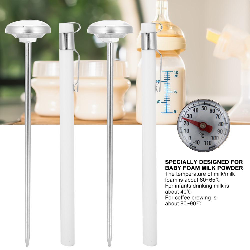 2pcs Professional Kitchen Milk Bottle Thermometer Instant Read Needle Thermometer Cooking ToolsWhite