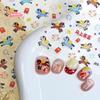 1Pc Cute Cartoon Pony Fireworks Embossed Nail Stickers Year of the Horse Relief Manicure Art Decoration Stick-on Nails