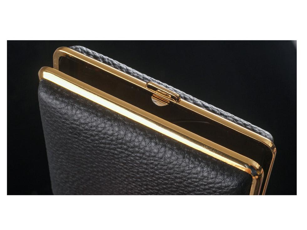 Elegant Cowhide Cigarette Case - 20-Piece Capacity, Men's Fashionable Moisture-Proof & Pressure-Proof Storage Box.
