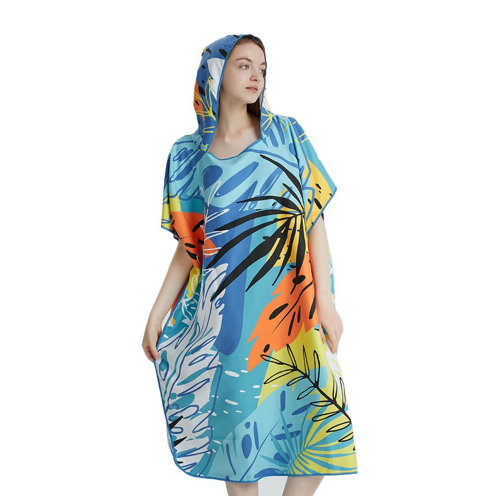 Surf Poncho Towel Poncho Quick-Dry Towel Hoodie Microfiber Beach Robe Changing Poncho Swim Towel Beach Poncho For Adults