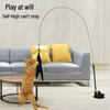 Cat Teaser Wand: Bite-Resistant Steel Rod with Suction Cup, Bell, and Replaceable Head for Self-Play